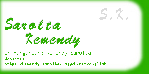 sarolta kemendy business card